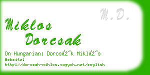 miklos dorcsak business card